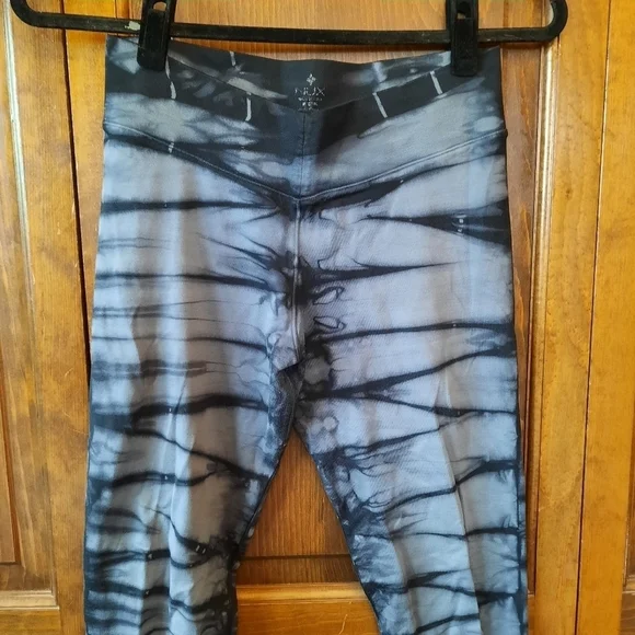 Nux black gray tie dye full length activewear workout yoga leggings - Picture 3 of 10